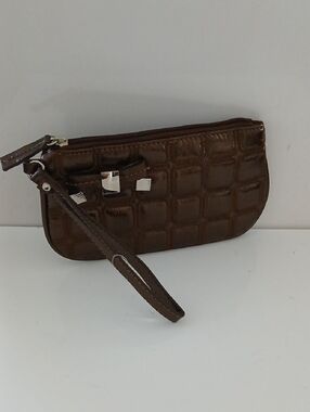 Call It Spring Brown Quilted Wristlet